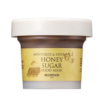 SKINFOOD Mask Honey Sugar 120g - Facial Pore Cleanser, Nourishing &amp; Firming Skin Exfoliator - Wash Off Face Masks w/Melting Sugar for Healthy and Smooth Skin- Shower-Proof Texture (4.23 oz)