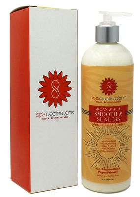 Spa Destinations Argan &amp; Aa Smooth &amp; Sunless Gradual Bronzing Lotion 16 Ounce