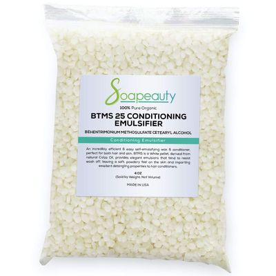 Soapeauty BTMS-25-4 oz | Conditioning Emulsifier for making Hair Care, Skin Care, Leave-in Treatment Products | Behentrimonium Methosulfate Cetearyl Alcohol 25% - 4 oz