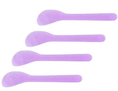 50 PCS 5 Inch Purple Professional Plastic Facial Cream Spatula Mixing and Sampling Cream Cosmetic Spoon Facial Care DIY Accessories for Beauty Product