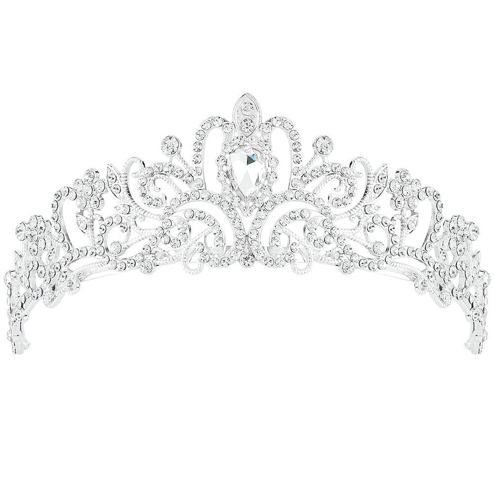 AOPRIE Silver Tiaras and Crowns for Women Girls Princess Crystal Crown with Combs Women&#39;s Headbands Bridal Wedding Prom Birthday Party Headbands for Women