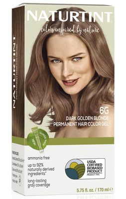 Naturtint 6G Dark Golden Blonde Permanent Hair Color (Pack of 1), Ammonia Free, Vegan, Cruelty Free, up to 100% Gray Coverage, Long Lasting Results (Packaging may vary)