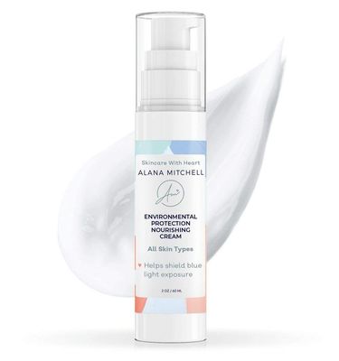 Alana Mitchell Blue Light Protection Face Moisturizer - Face Cream to Shield from Harmful Blue Light Damage - Facial Moisturizer Cream w/Jojoba Oil &amp; Aloe Vera - Facial Skin Care Products (2 oz)