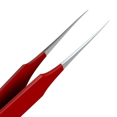 Ingrown Hair Tweezers | Pointed Tip | Red | 5 Pack | Precision Stainless Steel | Extra Sharp and Perfectly Aligned for Ingrown Hair Treatment &amp; Splinter Removal For Men and Women | By Tweezees