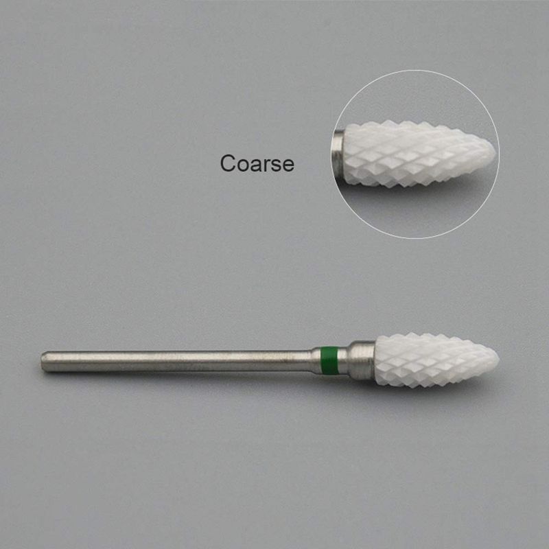 KADS Professional Medium Flame Cuspidal Nail Drill Bit Polish Tools Ceramics Grinding Stone Head Electric Nail Drill Nail Art Machine 3/32"