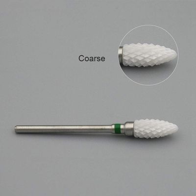 KADS Professional Medium Flame Cuspidal Nail Drill Bit Polish Tools Ceramics Grinding Stone Head Electric Nail Drill Nail Art Machine 3/32"