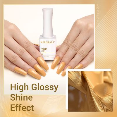 modelones No Wipe Gel Base and Top Coat Set, 2pcs Clear Shine Finish Long lasting Gel Top Coat Base Coat for Gel Nail Polish Soak Off U V/LED Top Coat Gel Nail Polish for Home DIY &amp; Salon