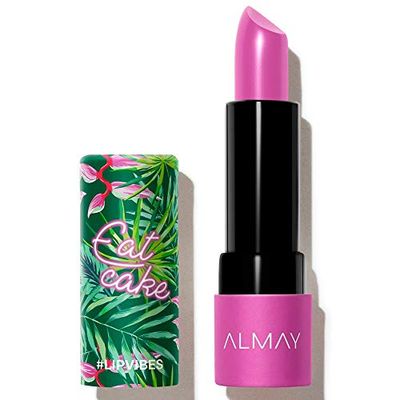 Almay Lip Vibes Lipstick with Vitamin E Oil &amp; Shea Butter, Matte Finish, Hypoallergenic, Eat Cake, 0.14 Oz