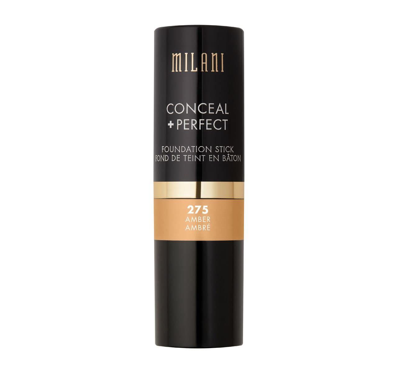 Milani Conceal + Perfect Foundation Stick - Amber (0.46 Ounce) Vegan, Cruelty-Free Cream Foundation - Cover Under-Eye Circles, Blemishes &amp; Skin Discoloration for a Flawless Finish