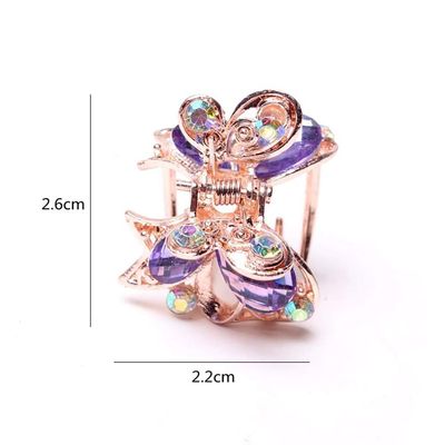6 PCS Women Lady Alloy Rhinestone No-Slip Mini Hair Claw Small Bang Jaw Clip Hair Clamp Hair Grip Hair Pin (B#)