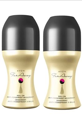 Avon Far Away ROLL-ON ANTI-PERSPIRANT DEODORANT Pack of 2 - (Bonus Size)