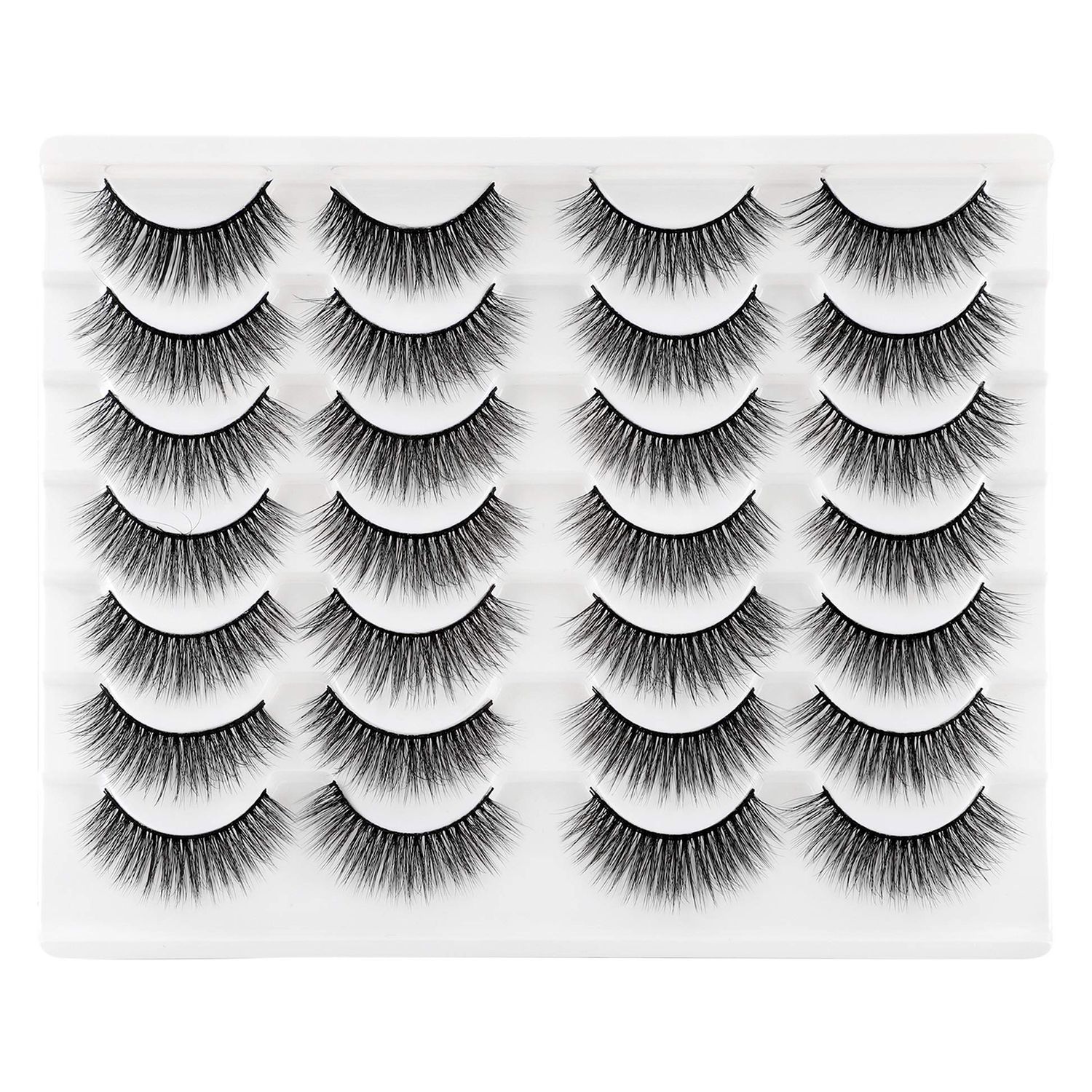 Newcally Lashes False Eyelashes Natural Fluffy Light Volume Faux Mink Lashes 14 Pairs Pack