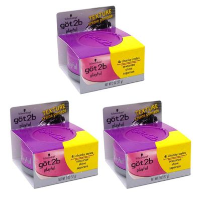 Got2B Playful Texturizing Creme Pomade, 2 Oz (Pack of 3)