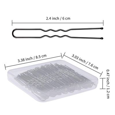 U Shaped IKOCO 2.4 inch Hair Pins for Women's Ballet Buns with Storage Box