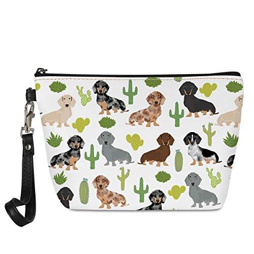 Mumeson Lightweight Portable Travel Cosmetic Bag Tropical Dachshund Make Up Toiletry Organizer Bag