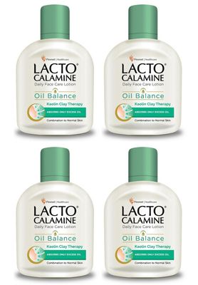 Pack of 4 - Lacto Calamine Skin Balance Oil Control With Kaolin + Aloevera Daily Nourishing Lotion 120ml