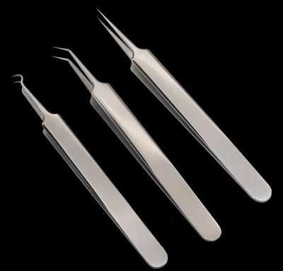 1Set(3PCS) Silver Professional Remove Blackheads Tweezers Set - Stainless Steel Straight/Slanted &amp; Pointed Splinter/Bend Curved Blemish Extractor Tool for Acne Zit Cystic Blemish Whitehead Popping