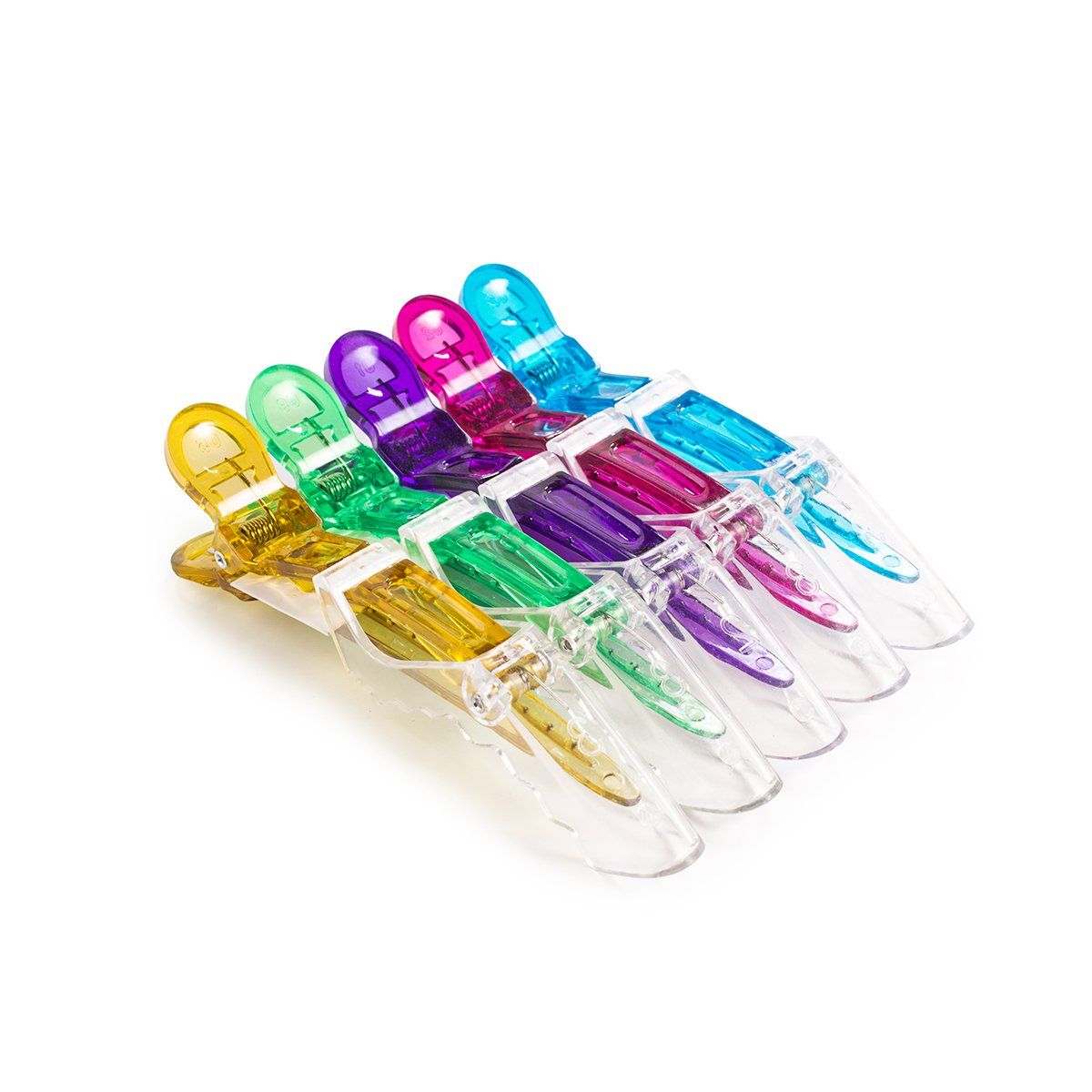 5pcs/set Croc Clips Transparent Plastic Hairdresser Clips Hair Styling Sectioning Barrettes Non Slip Alligator Clips Salon DIY Accessories for Women and Girls(5pcs-Multicolor)