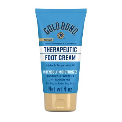 Gold Bond Therapeutic Foot Cream, With Jojoba &amp; Peppermint Oil, Foot Moisturizer, 4 oz