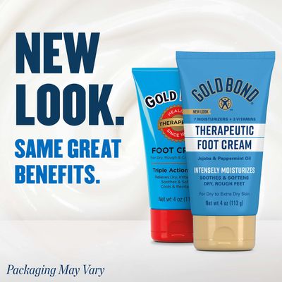 Gold Bond Therapeutic Foot Cream, With Jojoba &amp; Peppermint Oil, Foot Moisturizer, 4 oz