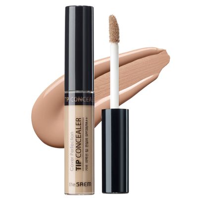 [the SAEM] Cover Perfection Tip Concealer 6.5g (# Contour Beige) - Countouring Conealer, Hairline &amp; Sides of Nose &amp; Cheek Bones