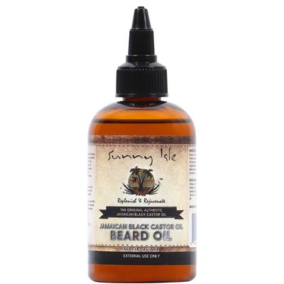 Sunny Isle Jamaican Black Castor Oil Beard Oil 4oz | Conditioning Growth Oil for Thicker Facial Hair | Softens, Strengthens Beards &amp; Mustaches | Hydrates Skin