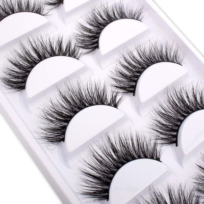 3D Mink False Eyelashes Pack Real Siberian Luxurious Messy Volume Dramatic Mink Fake Eyelashes Set 5 Pairs/Box A15-5?The New)