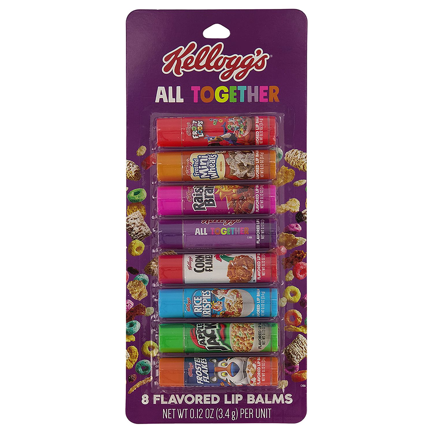 Taste Beauty KELLOGGS Breakfast Pack Lip Balms- 8-Pack of Favorite Cereal Flavors incl Rice Krispies, Frosted Flakes &amp; More