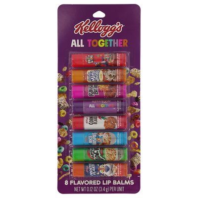 Taste Beauty KELLOGGS Breakfast Pack Lip Balms- 8-Pack of Favorite Cereal Flavors incl Rice Krispies, Frosted Flakes &amp; More