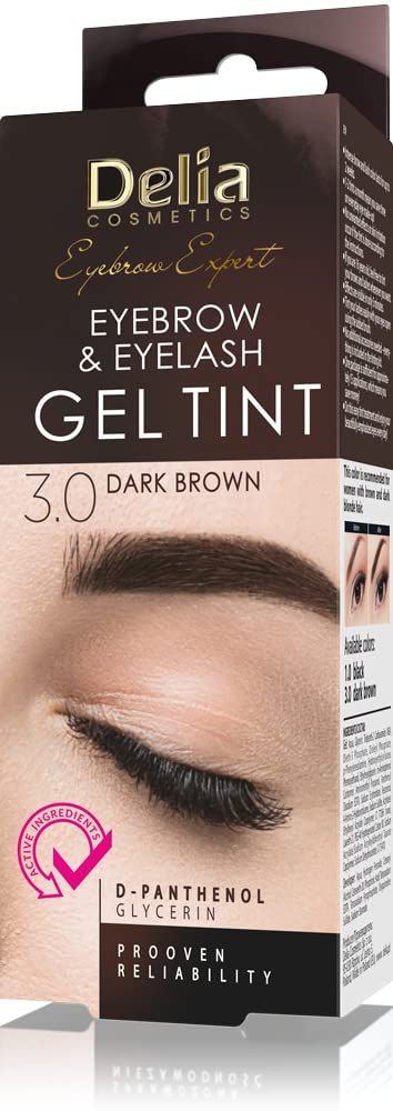&#39;Delia Cosmetics Pro Color Professional Gel Eyebrow Tint Ammonia - Free Color 3.0 Dark Brown 0.5 oz