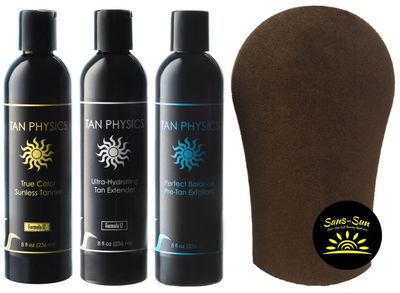 Tan Physics True Color Sunless Tanner, with Tanning Mitt - Exfoliator, Extender and Tanner All in One with Tanning Mitt - Self Tanner - Sunless Tanning Lotion - Self Tanners Best sellers