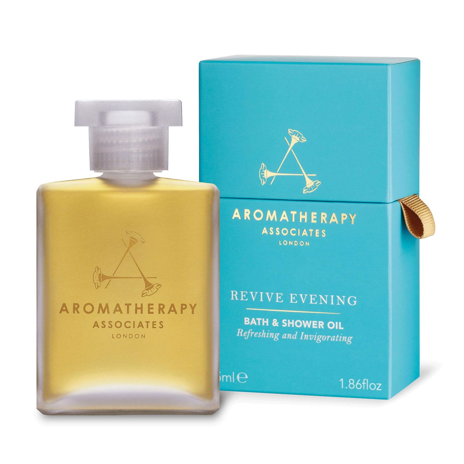 Aromatherapy Associates Revive Evening Bath and Shower Oil, Natural Body Oil to Refresh Mind, Body and Spirit, Hydrating Body Oil Made with 3 Essential Oils (1.86 oz)