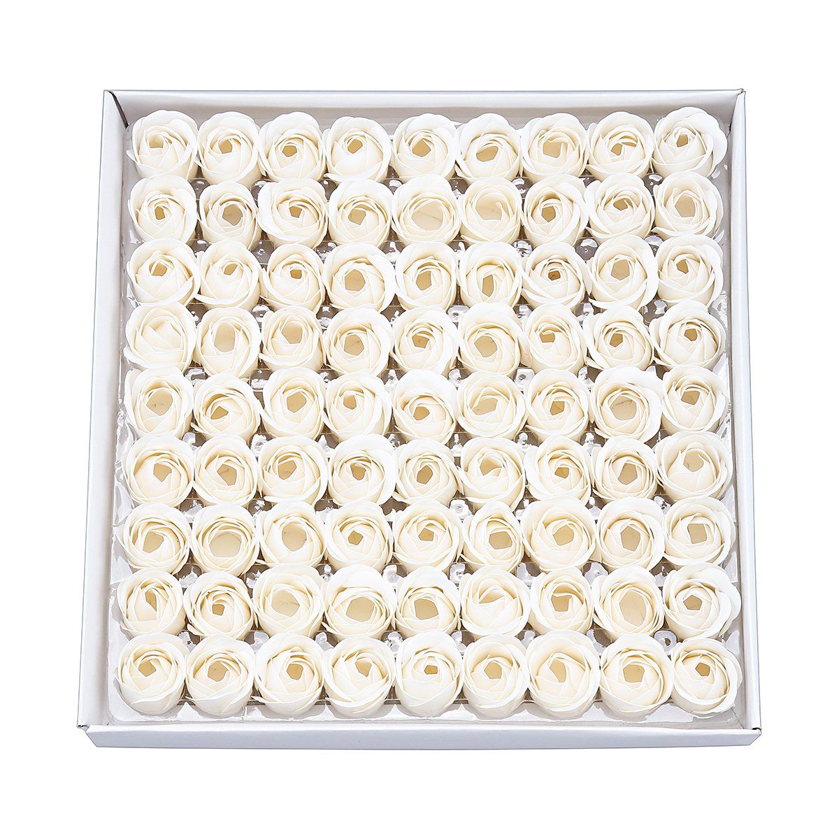 HOUSWEETY 81Pcs Bath Soap Rose Flower, Floral Scented Rose Petal Bouquet