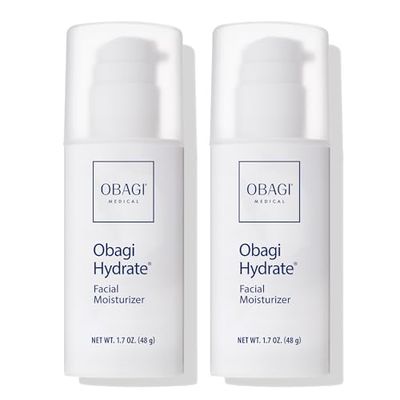 Obagi Hydrate Facial Moisturizer - Non-Comedogenic Intensely Hydrating All Day Moisturizer that Combats Dryness with Tara Seed Extract, Shea Butter &amp; Avocado Oil - All Skin Types - 2-Pack, 1.7 oz ea