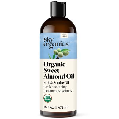 Sky Organics - Organic Sweet Almond Oil, 16 fl oz - Soft &amp; Soothe Oil - Skin Moisturizer - Silky, Lightweight Texture - 100% Pure - Non-Greasy - Natural, Vegan, &amp; Cruelty Free - Beauty &amp; Self Care