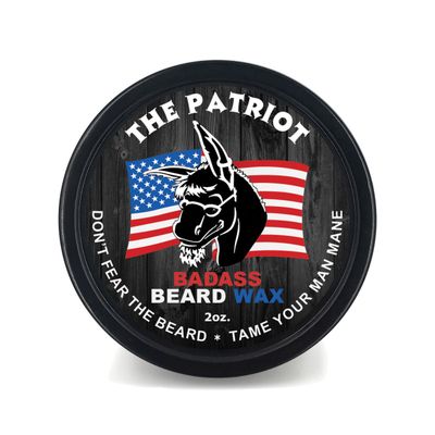 Badass Beard Care Beard Wax for Men - The Patriot Scent, 2 oz - Softens Beard Hair, Leaves Your Beard Looking and Feeling More Dense