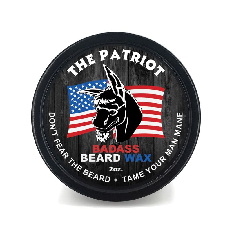 Badass Beard Care Beard Wax for Men - The Patriot Scent, 2 oz - Softens Beard Hair, Leaves Your Beard Looking and Feeling More Dense
