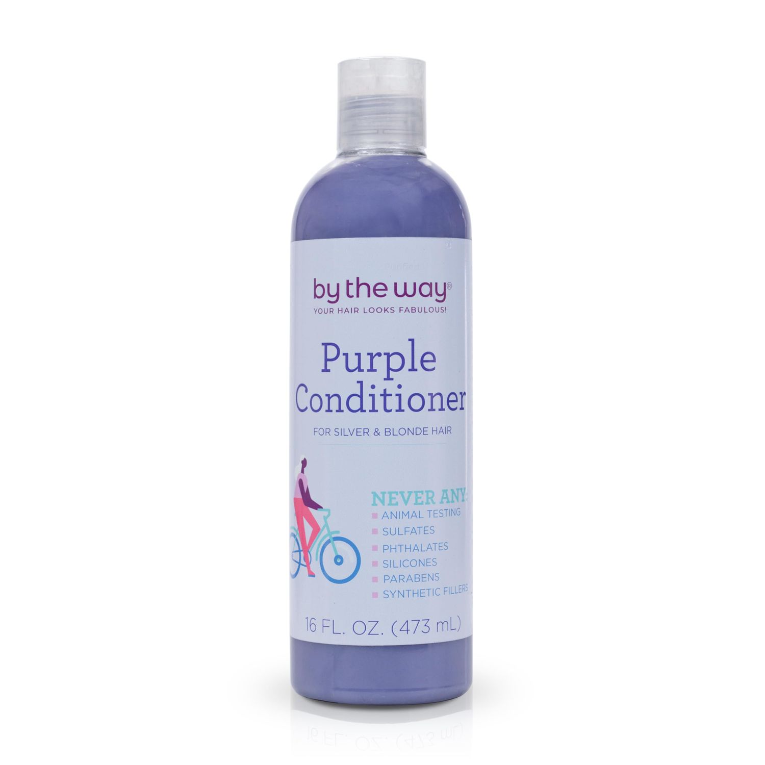 Purple Conditioner by The BTW Co. for Silver, Gray &amp; Blonde Hair: Brighten and Remove Yellow or Brassy Tones with No Sulfates, No Parabens - Cruelty-Free for Color-Treated and Natural Hair