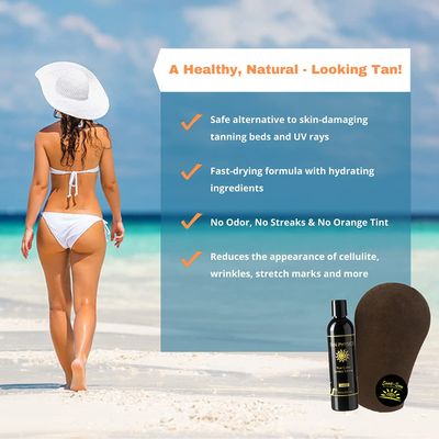 Tan Physics True Color Sunless Tanner, with Tanning Mitt - Exfoliator, Extender and Tanner All in One with Tanning Mitt - Self Tanner - Sunless Tanning Lotion - Self Tanners Best sellers
