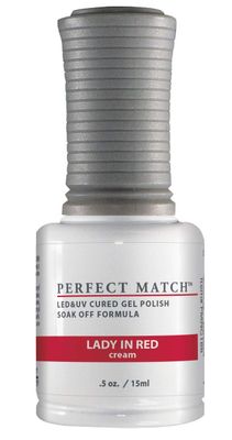 LECHAT Perfect Match Gel Polish, Lady In Red Nail laquer, 0.5 Ounce/gel polish soak off cream 0.5ounce.