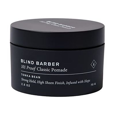 Blind Barber 101 Proof Classic Hair Pomade for Men - Malleable Water Based Pomade, Strong Hold &amp; High Shine - Easy to Use Mens Hair Product for Everyday Styling - (2.5 Oz)