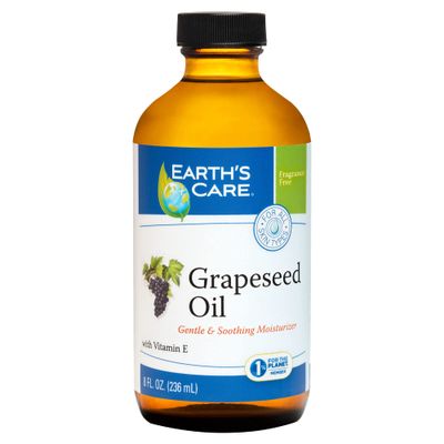 Earths Care Grapeseed Oil - Natural Expeller Pressed Grapeseed Oil for Skin and Hair - Lightweight Body Oil for Dry Skin 8 FL. OZ.