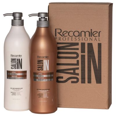 Recamier Saloon In Hydra Repair Shampoo &amp; Conditioner Set Dry And Damaged Hair | SalonIn Cabello Secos Y Daados Hidrata Nutre Y Repara Instantneamente Kit 33.8Oz-1000ml