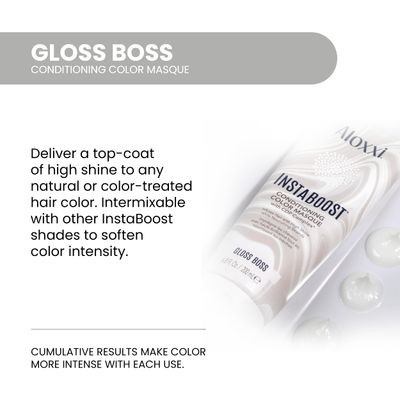 ALOXXI InstaBoost GLOSSY Color Depositing Conditioner Mask - Instant Temporary Hair Color Dye - Hair Color Masque for Deep Conditioning (Gloss Boss), 6.8 Fl Oz