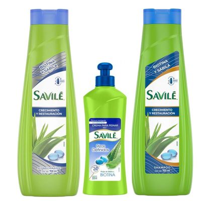 SAVILE Aloe + Biotin Shampoo &amp; Conditioner &amp; Hair Comb Cream Sabila Biotina NEW
