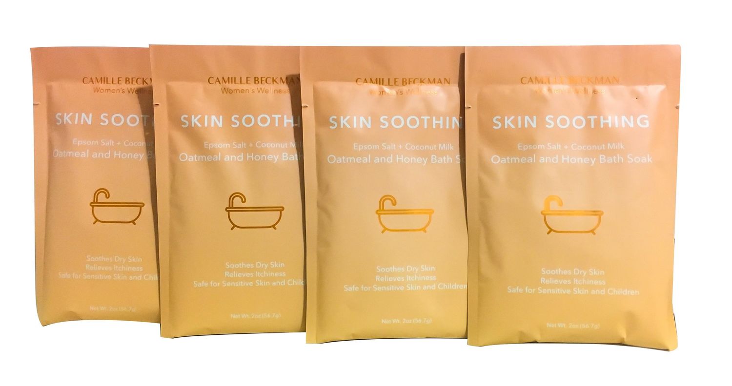 Camille Beckman Oatmeal &amp; Honey Bath Soak, Skin Soothing, 2 Oz (Pack of 4)