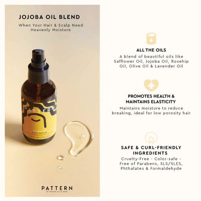 PATTERN Beauty by Tracee Ellis Ross Jojoba Hair Serum, 3.9 Fl Oz, Safflower, Jojoba, Rosehip, Olive &amp; Lavender Oils, Lightweight Moisture Boost for Hair and Scalp