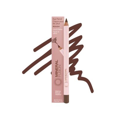 Mineral Fusion Eye Pencil, Light Brown Eyeliner with Soothing Chamomile, Meadowfoam &amp; Vitamin E, Velvety Smooth, Hypoallergenic Eye Makeup, Line &amp; Define, Long-Lasting Eyeliner Pencil, Rough, 0.04 Oz