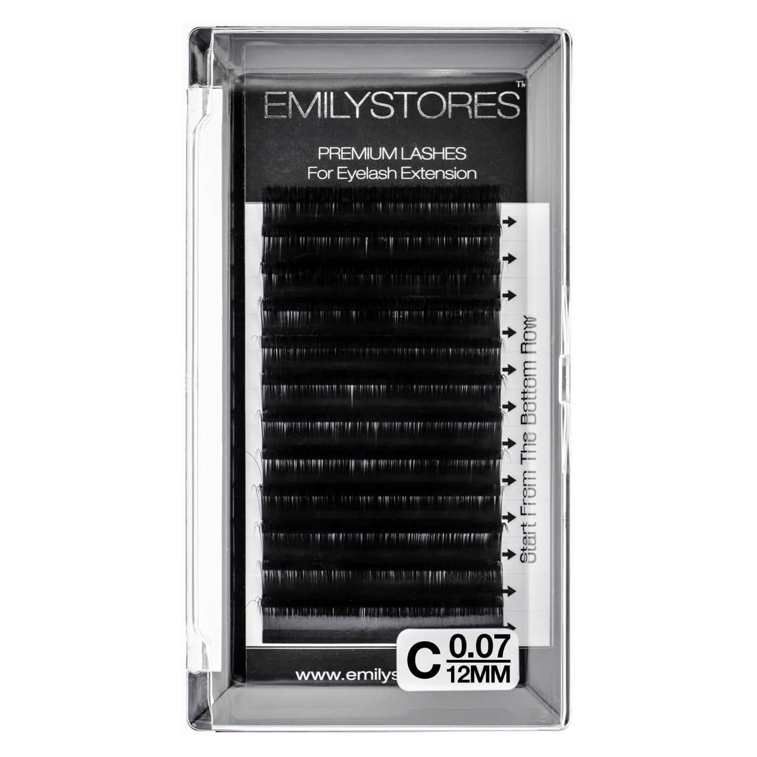 EMILYSTORES Eyelash Extensions 0.07mm Thickness C Curl Length 12mm Easy Fan Eye Lashes For Lash Extensions(0.07,C,12mm)