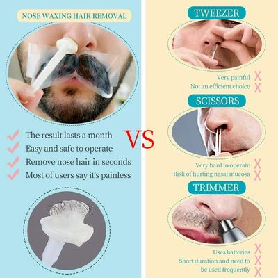 Oakeer Nose Hair Remover Kit with 30 Wax Sticks for Men and Women - 100g Nose Wax for At-Home Hair Removal